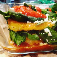 Spinach Feta Pan Fried Mediterranean Polenta Cakes & More