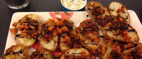 Roasted Butternut Bruschetta With Lemon Oregano Ricotta