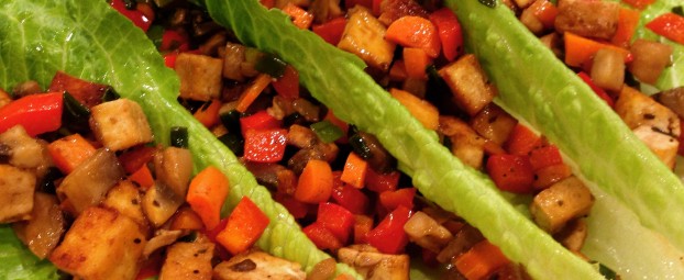 Colorful Asian Lettuce Wraps With Caramelized Tofu