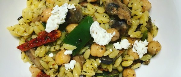 My Big Fat Greek Warm Orzo Bowl + Homemade Mediterranean Seasoning